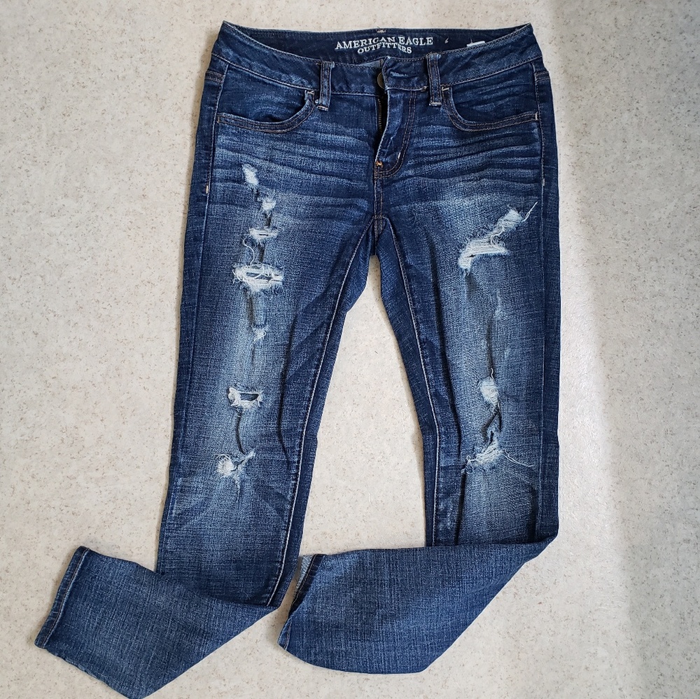 AE destructed skinny jeans